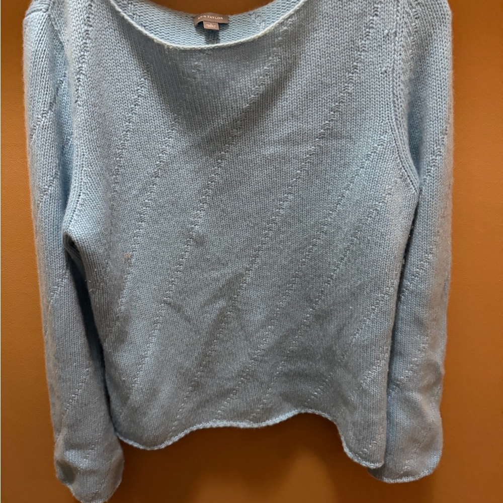 Ann Taylor Soft Sky Blue Crew Neck Sweater
